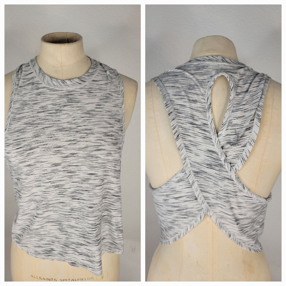 Lululemon Crop Top Sz S* Open Back Crew Neck Space Dye